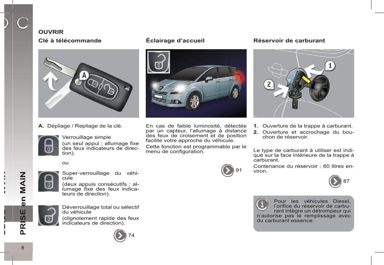 2012-2013 Peugeot 5008 Bedienungsanleitung | Französisch