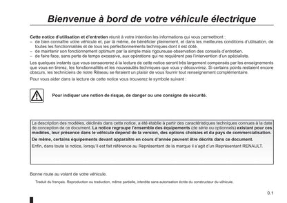 2009-2014 Renault Fluence Z.E. Manuel du propriétaire | Français