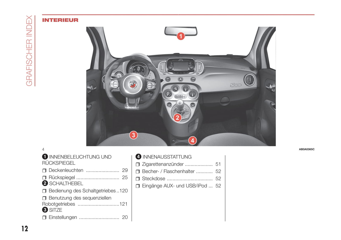 2016-2022 Abarth 595 Bedienungsanleitung | Deutsch