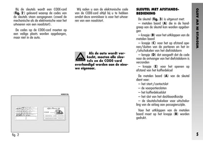 2002-2003 Alfa Romeo 156 Manuel du propriétaire | Néerlandais