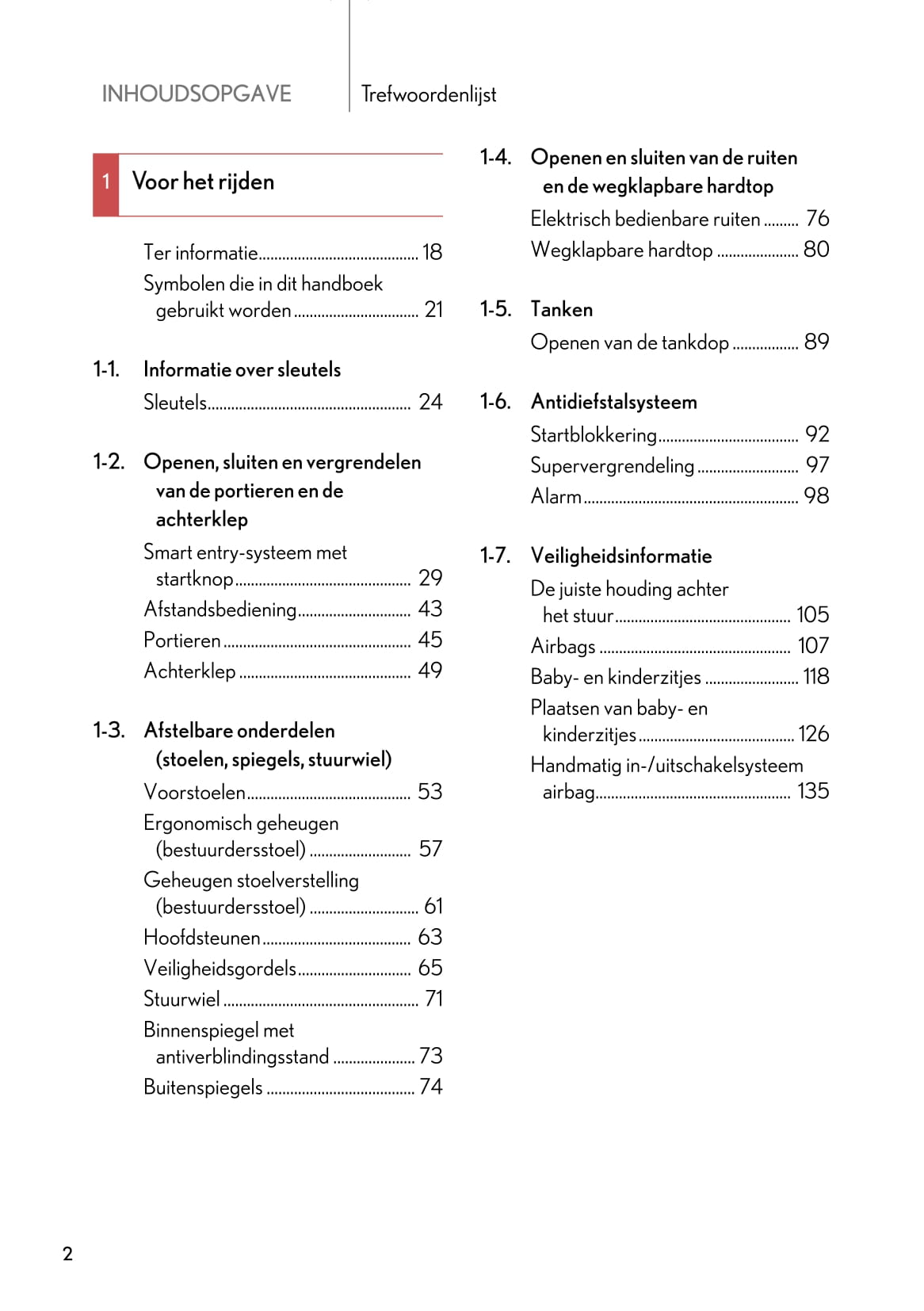 2010-2011 Lexus IS 250C Owner's Manual | Dutch