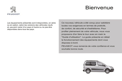 2014-2015 Peugeot Partner Tepee Owner's Manual | French