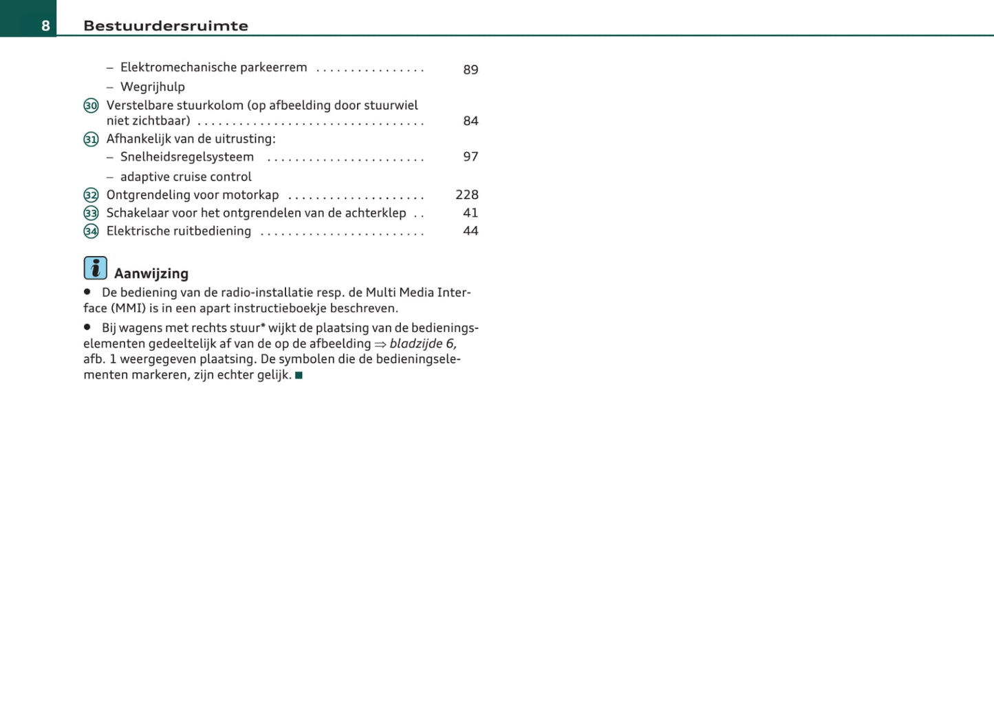 2007-2011 Audi A4 Bedienungsanleitung | Niederländisch