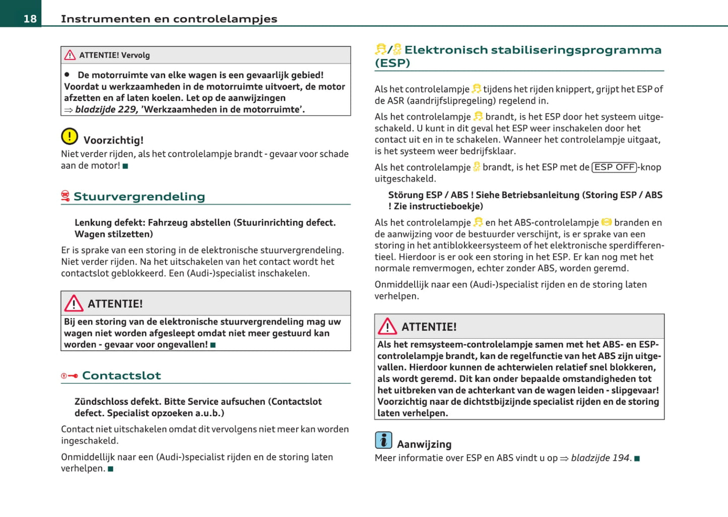 2007-2011 Audi A4 Bedienungsanleitung | Niederländisch