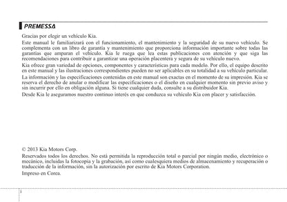 2013-2014 Kia Optima Bedienungsanleitung | Spanisch
