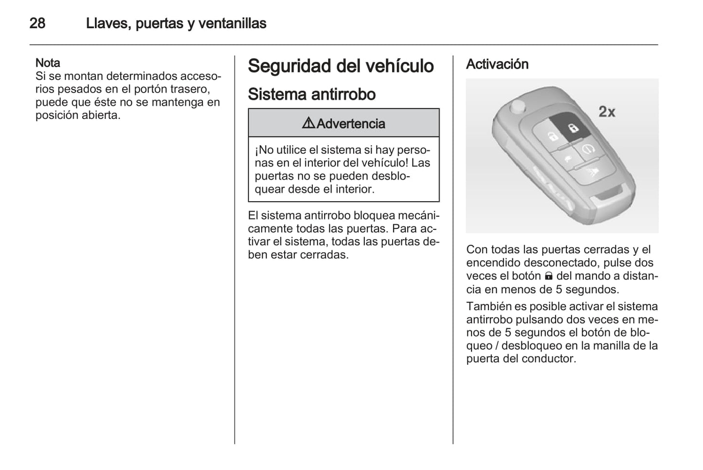 2012-2013 Opel Ampera Owner's Manual | Spanish