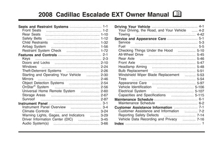 2008 Cadillac Escalade Manuel du propriétaire | Anglais