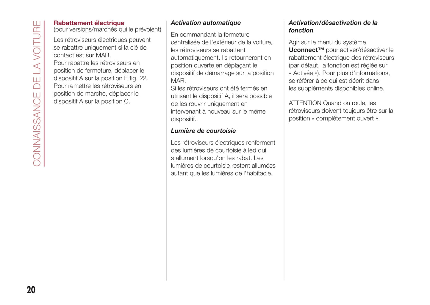 2017-2018 Fiat 500L Bedienungsanleitung | Französisch