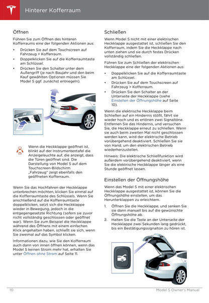 2016-2019 Tesla Model S Bedienungsanleitung | Deutsch