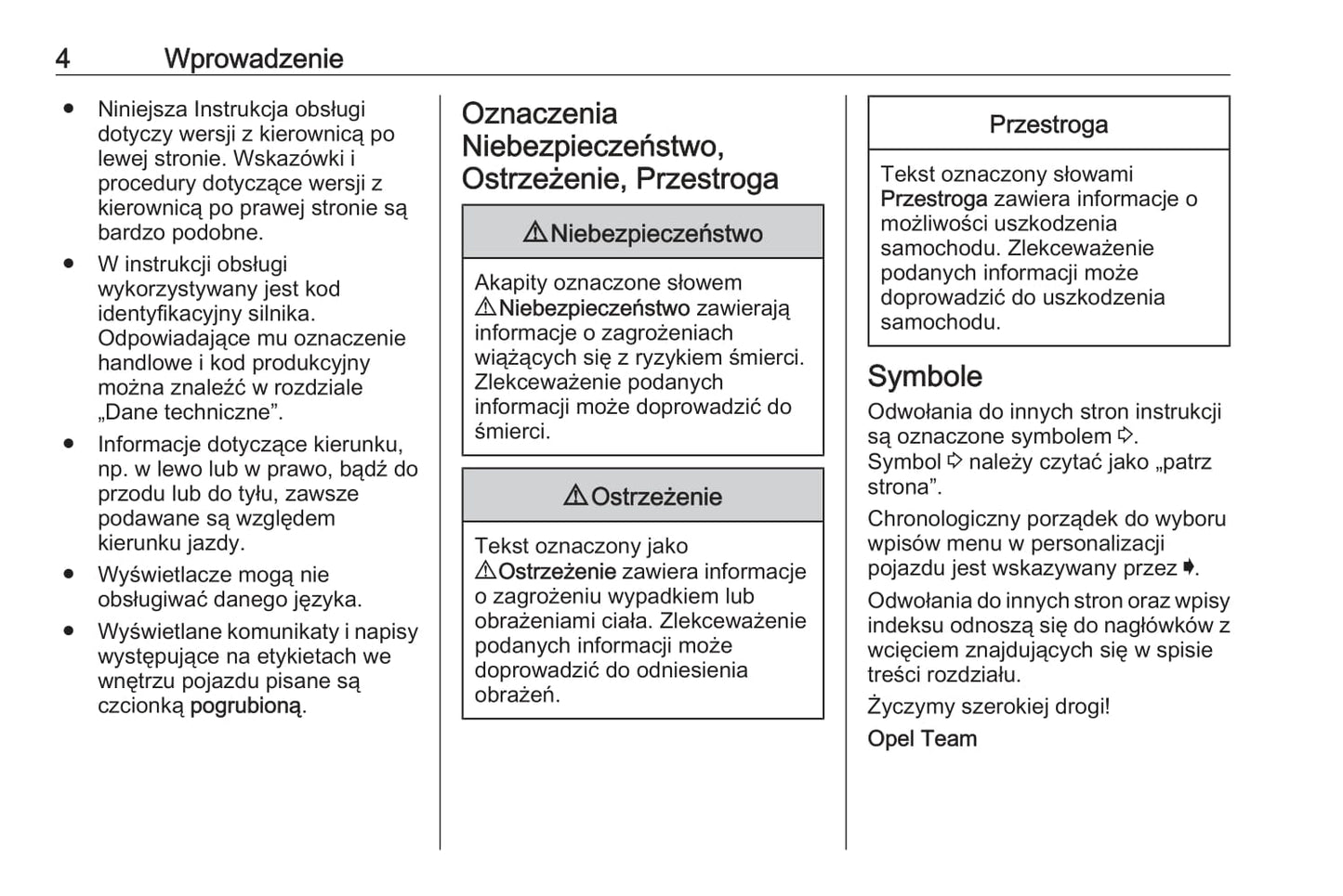 2020 Opel Insignia Owner's Manual | Polish