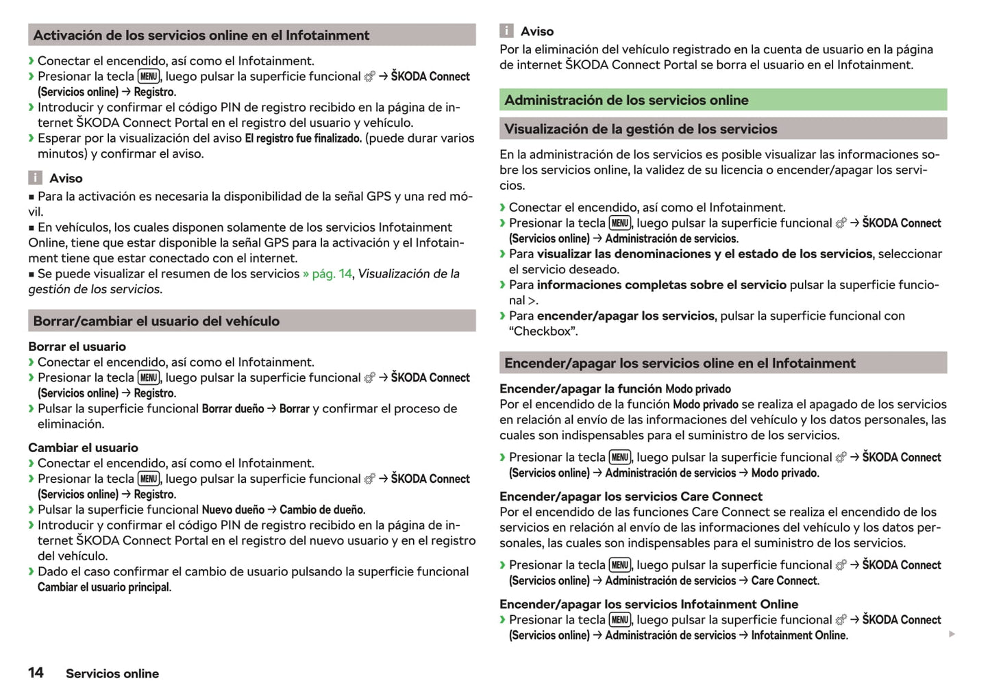 2017-2018 Skoda Fabia Owner's Manual | Spanish