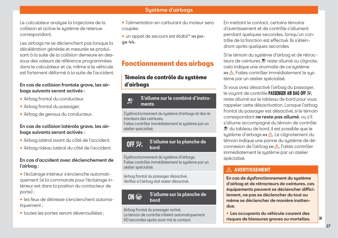 2019-2023 Seat Tarraco Manuel du propriétaire | Français