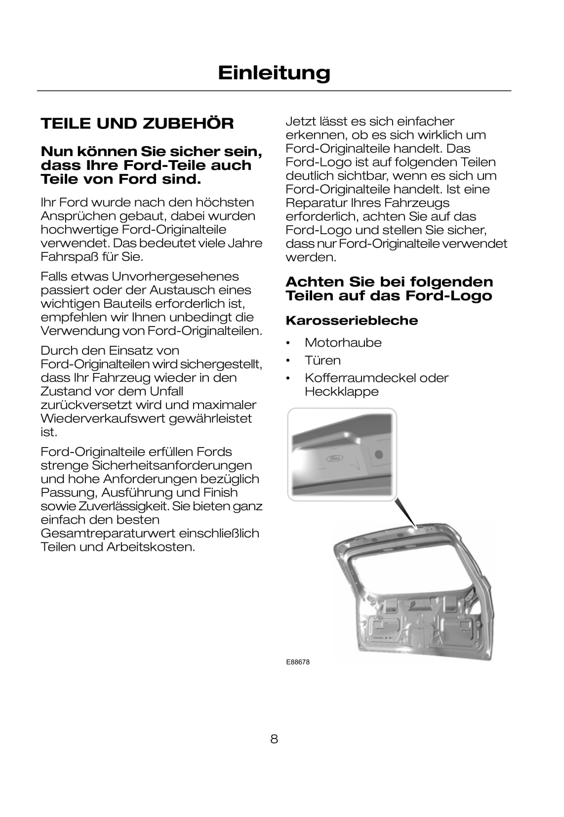 2007-2008 Ford Mondeo Owner's Manual | German