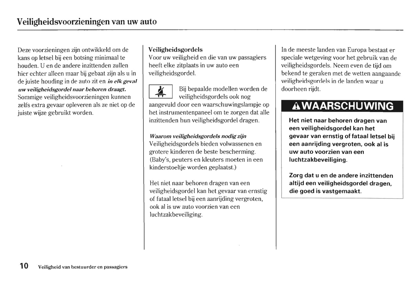 2005-2006 Honda HR-V Owner's Manual | Dutch