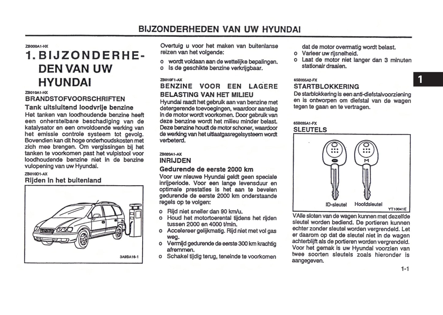 2000-2001 Hyundai Trajet Gebruikershandleiding | Nederlands