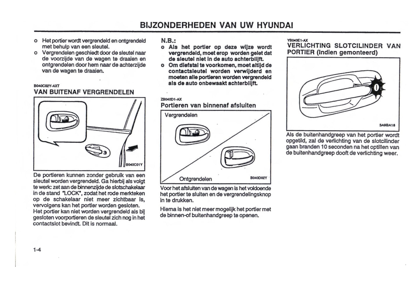 2000-2001 Hyundai Trajet Owner's Manual | Dutch