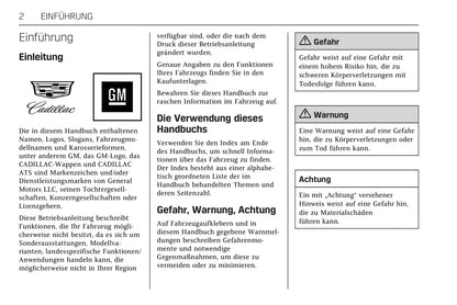 2012-2018 Cadillac ATS/ATS-V Owner's Manual | German