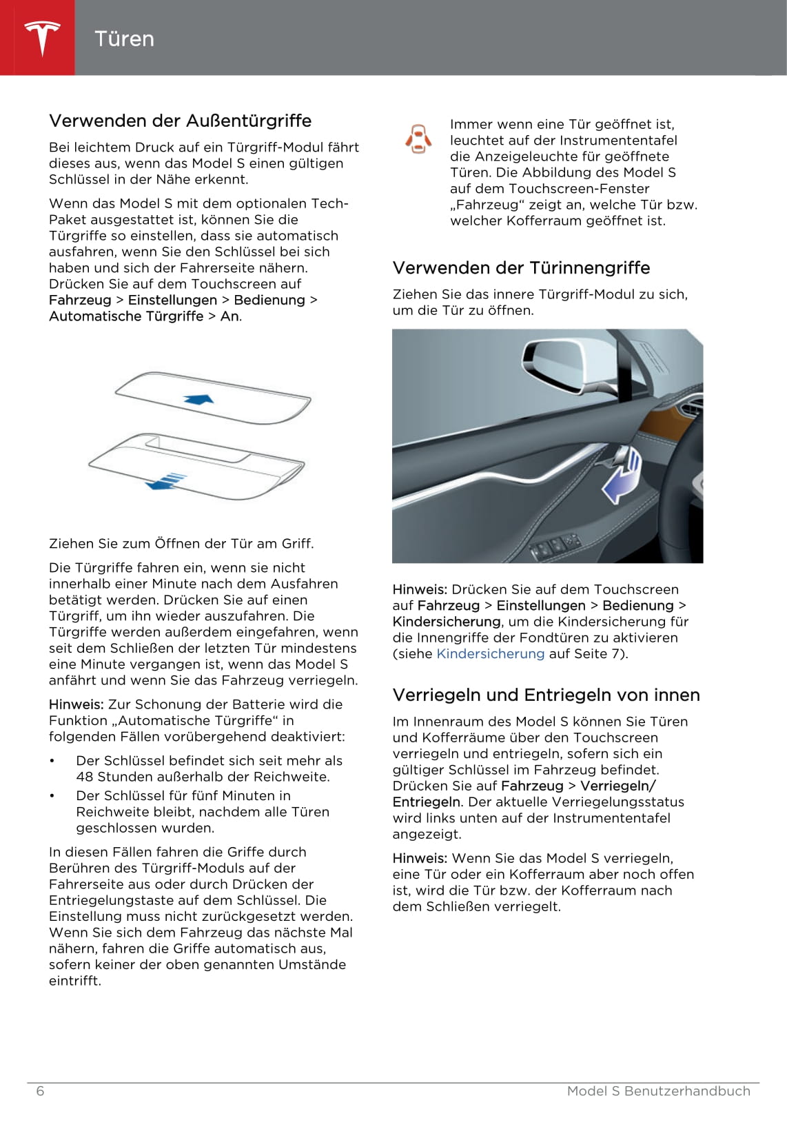 2013-2016 Tesla Model S Owner's Manual | German