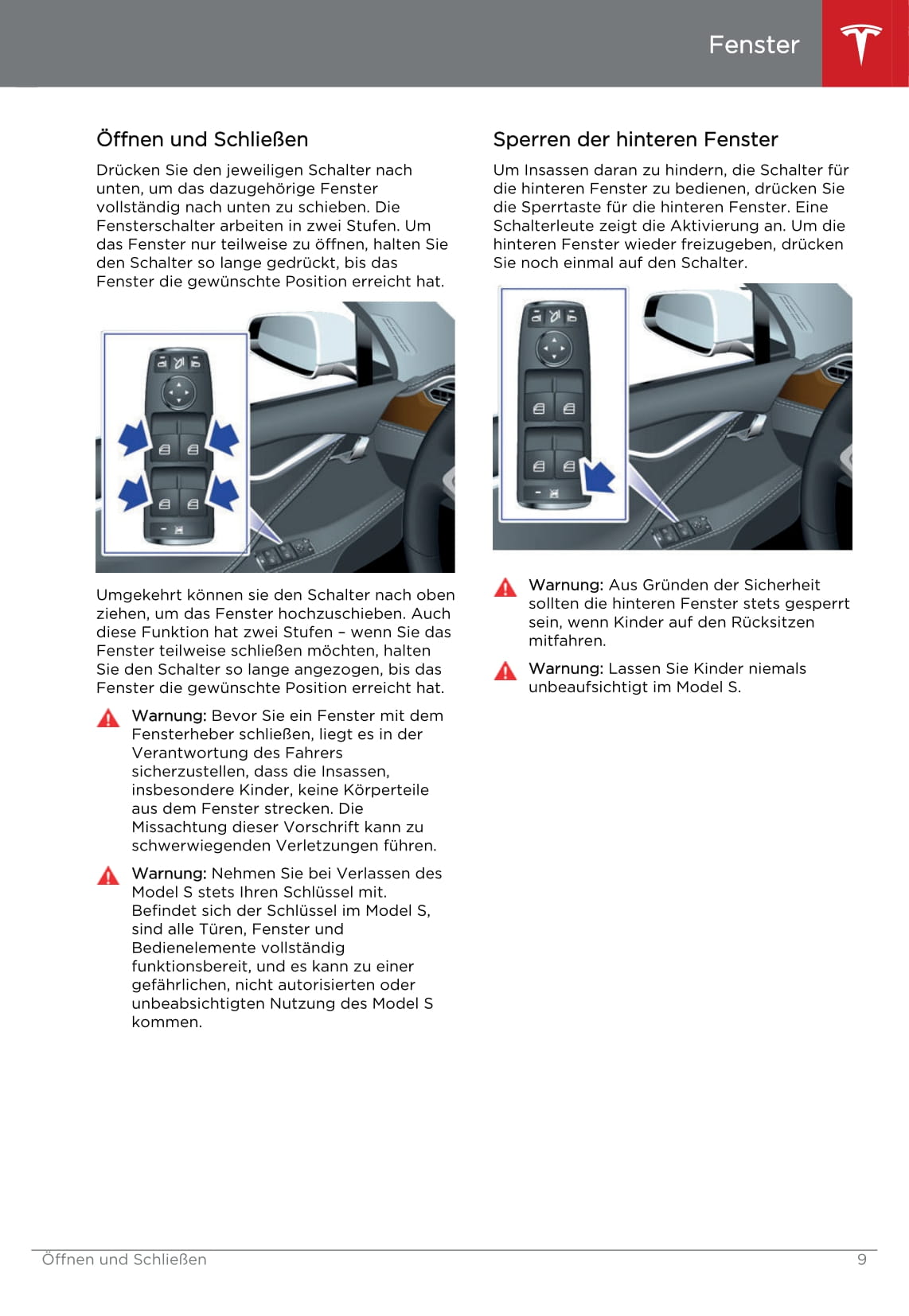 2013-2016 Tesla Model S Owner's Manual | German