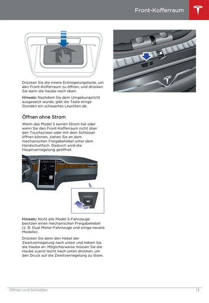 2013-2016 Tesla Model S Bedienungsanleitung | Deutsch