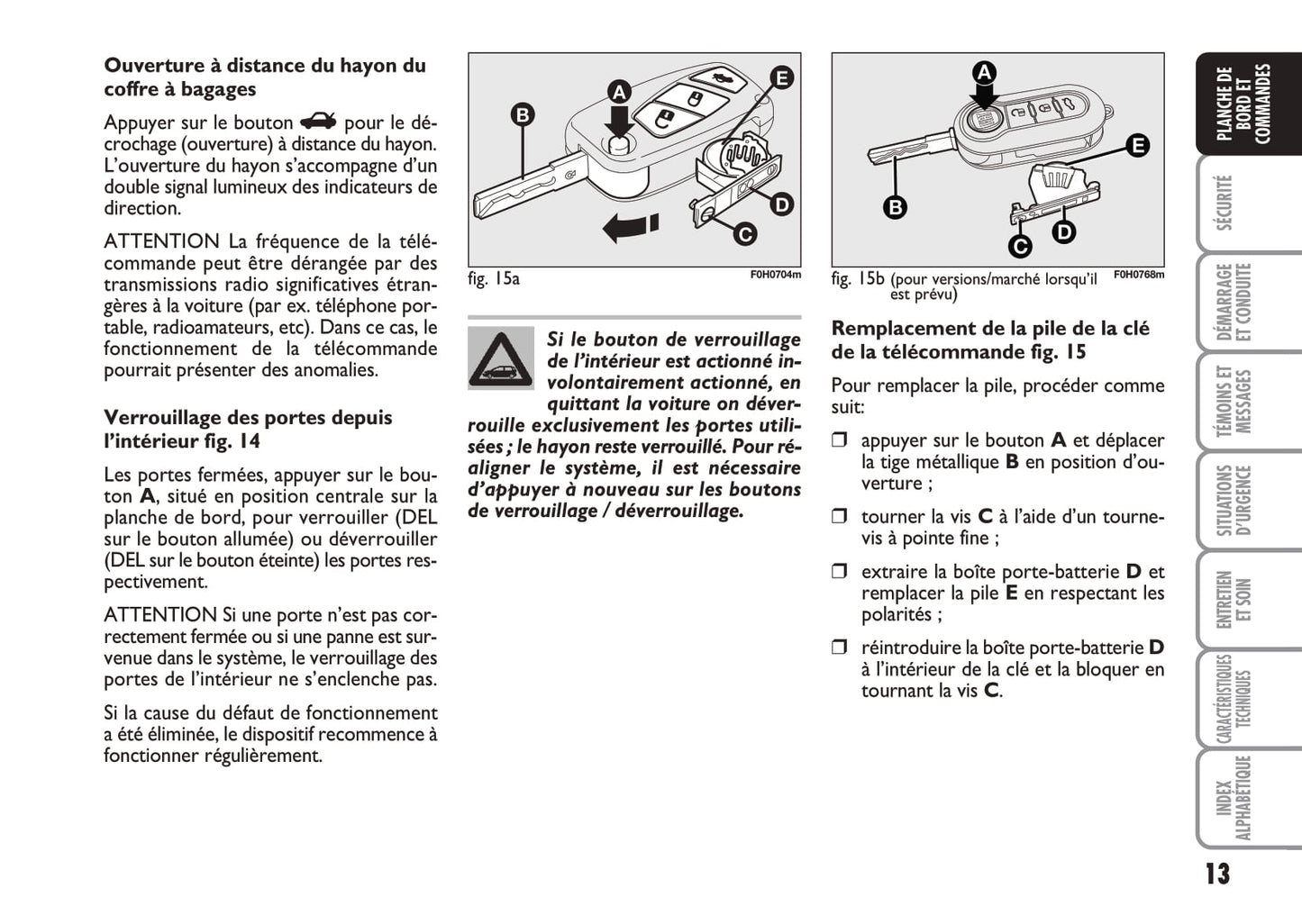 2005-2007 Fiat Idea Manuel du propriétaire | Français