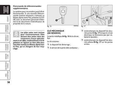 2010-2011 Fiat Idea Bedienungsanleitung | Französisch