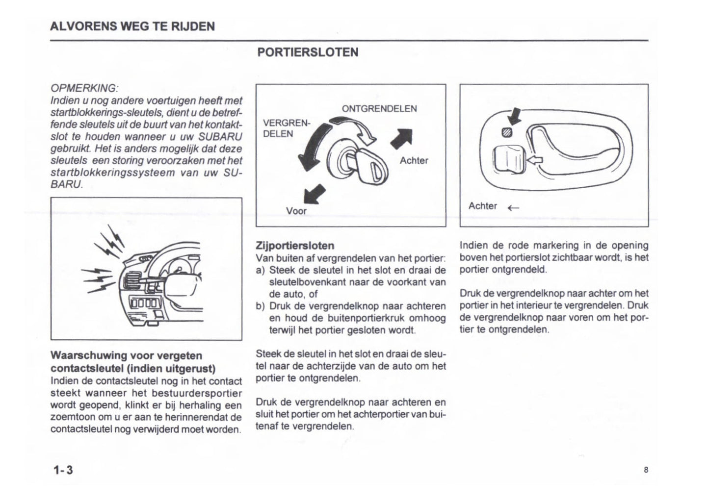 1999-2000 Subaru Justy Gebruikershandleiding | Nederlands