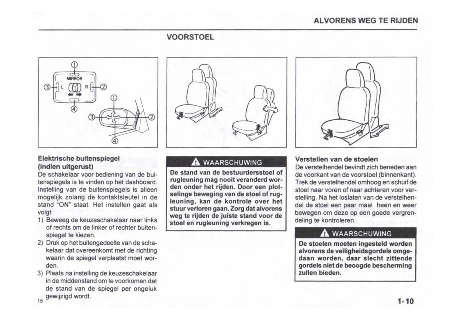 1999-2000 Subaru Justy Gebruikershandleiding | Nederlands