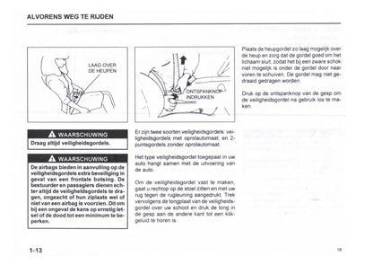 1999-2000 Subaru Justy Gebruikershandleiding | Nederlands