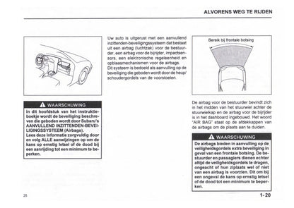 1999-2000 Subaru Justy Gebruikershandleiding | Nederlands