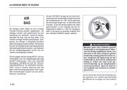 1999-2000 Subaru Justy Gebruikershandleiding | Nederlands