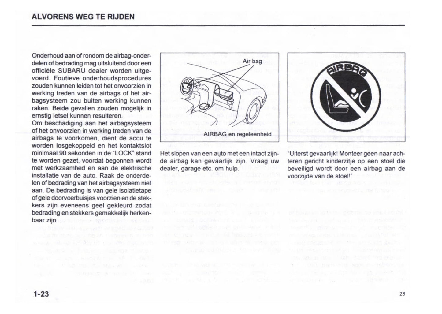 1999-2000 Subaru Justy Gebruikershandleiding | Nederlands