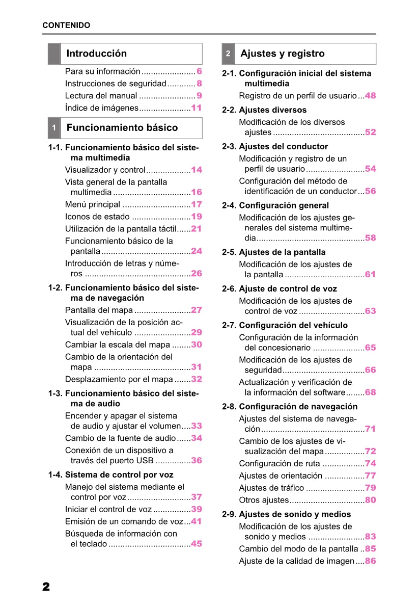 Toyota bZ4X Multimedia Manual de Instrucciones 2022 - 2023