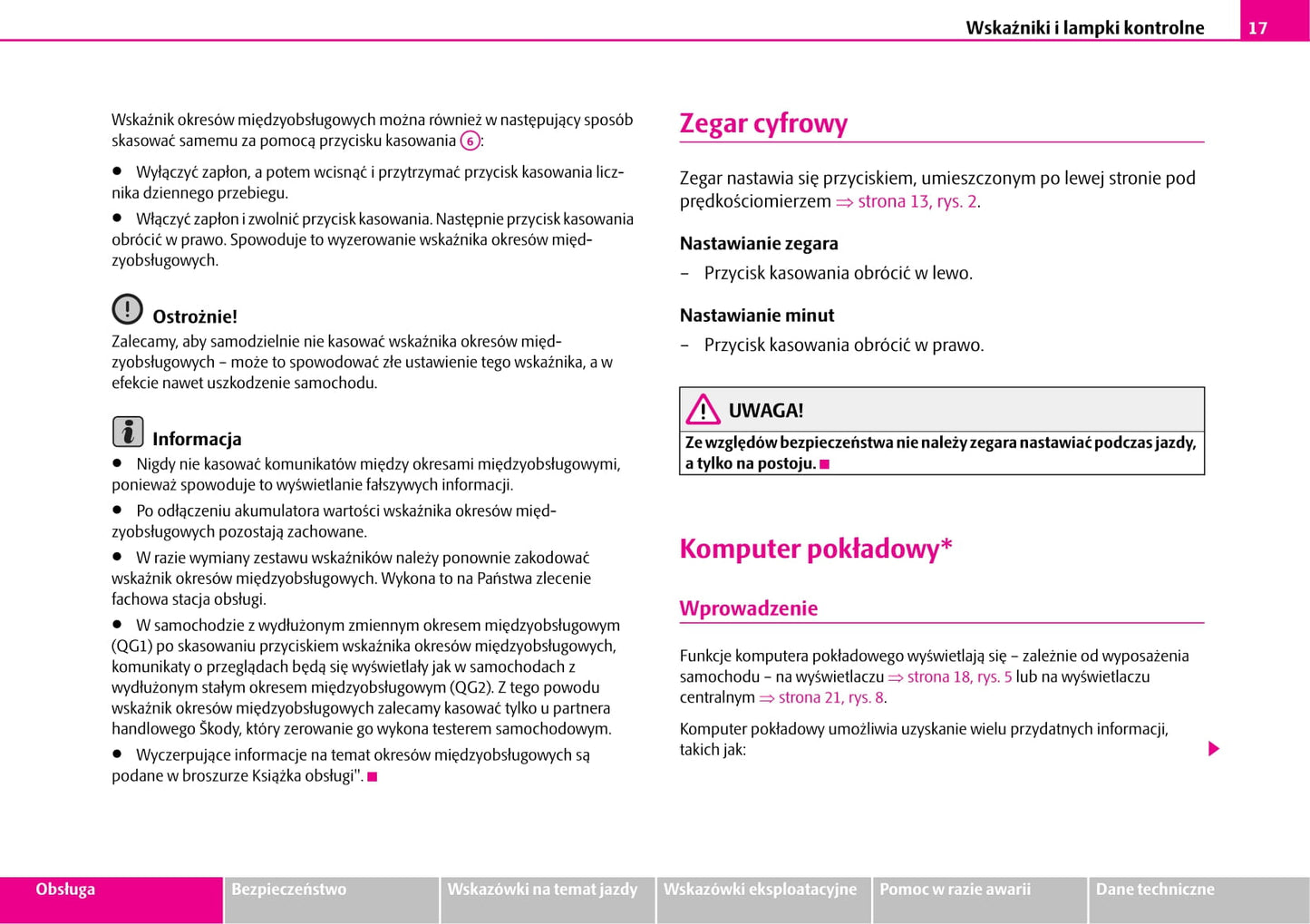 2010-2011 Skoda Fabia Owner's Manual | Polish