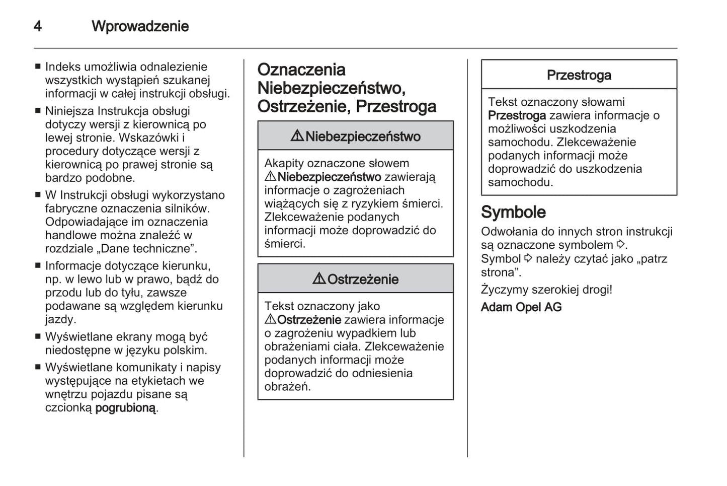 2012-2013 Opel Ampera Owner's Manual | Polish