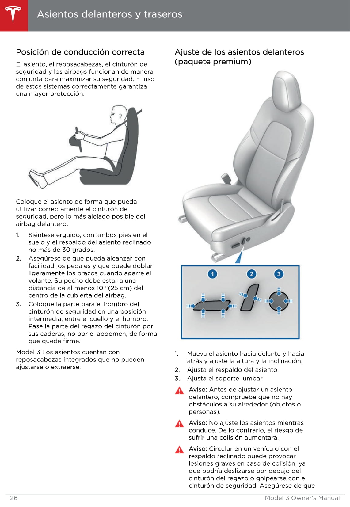 2019 Tesla Model 3 Owner's Manual | Spanish