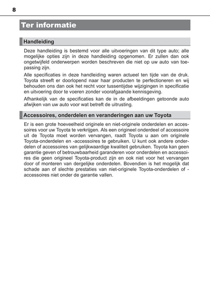 2015-2019 Toyota Auris Manuel du propriétaire | Néerlandais
