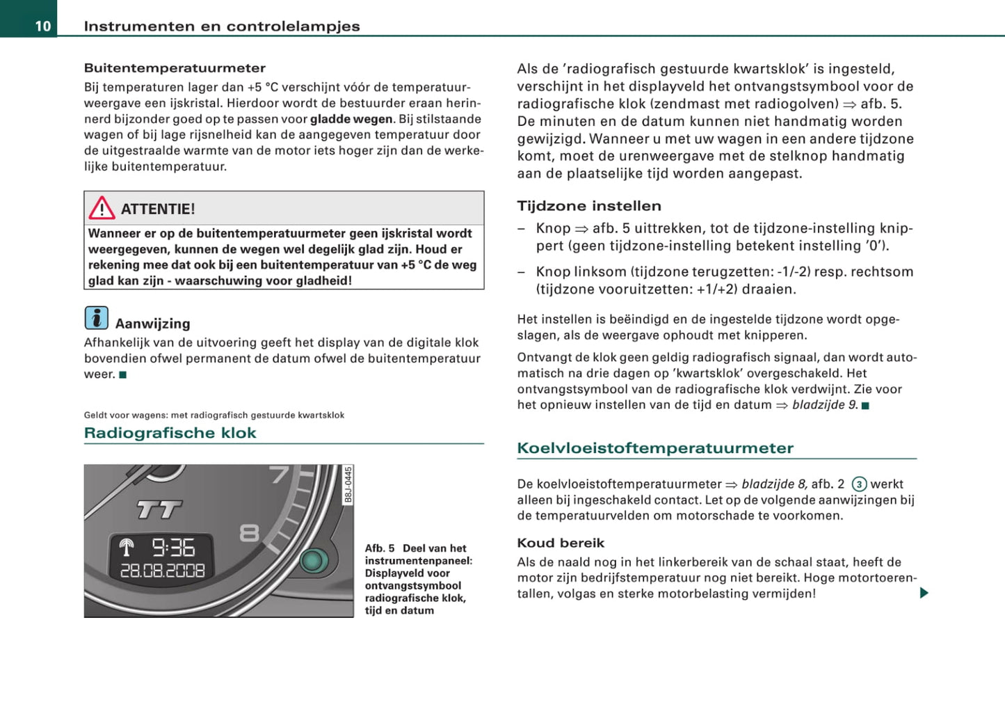 2006-2010 Audi TT Coupé/TTS Coupé/TT RS Coupé Owner's Manual | Dutch