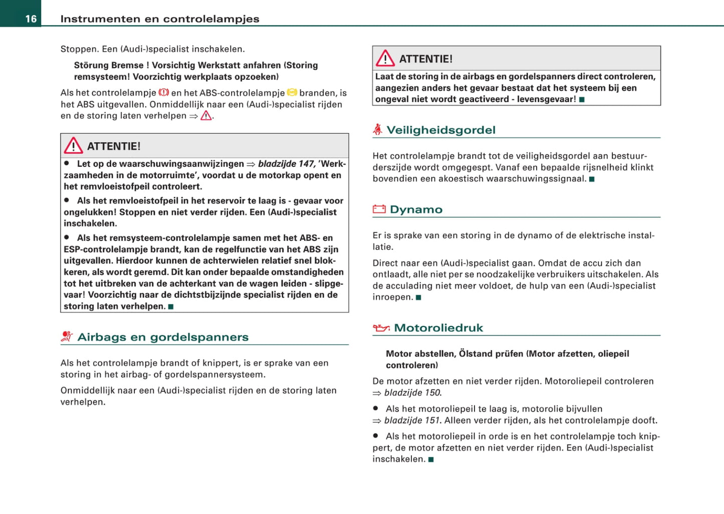 2006-2010 Audi TT Coupé/TTS Coupé/TT RS Coupé Owner's Manual | Dutch