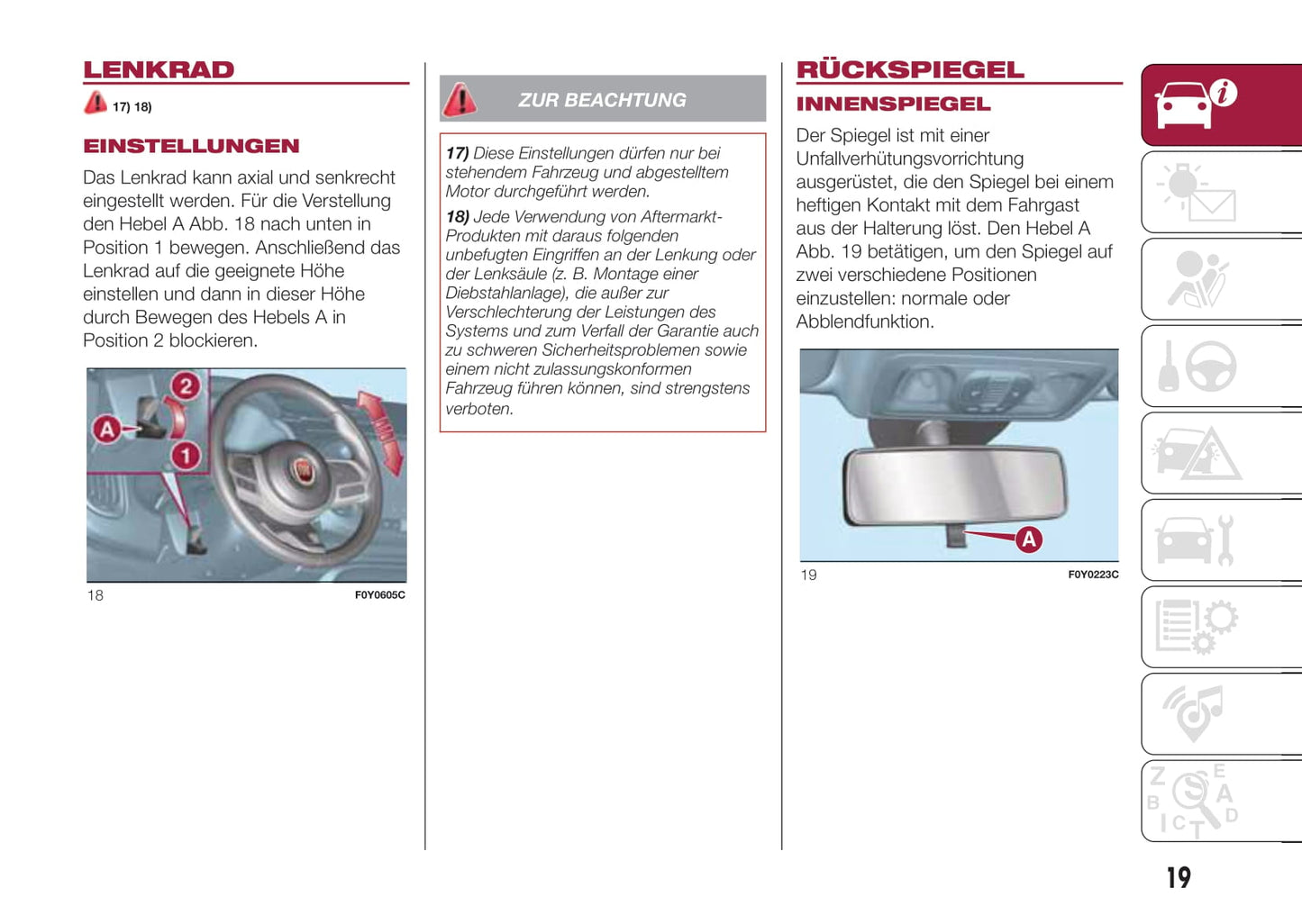 2017-2018 Fiat 500L Bedienungsanleitung | Deutsch