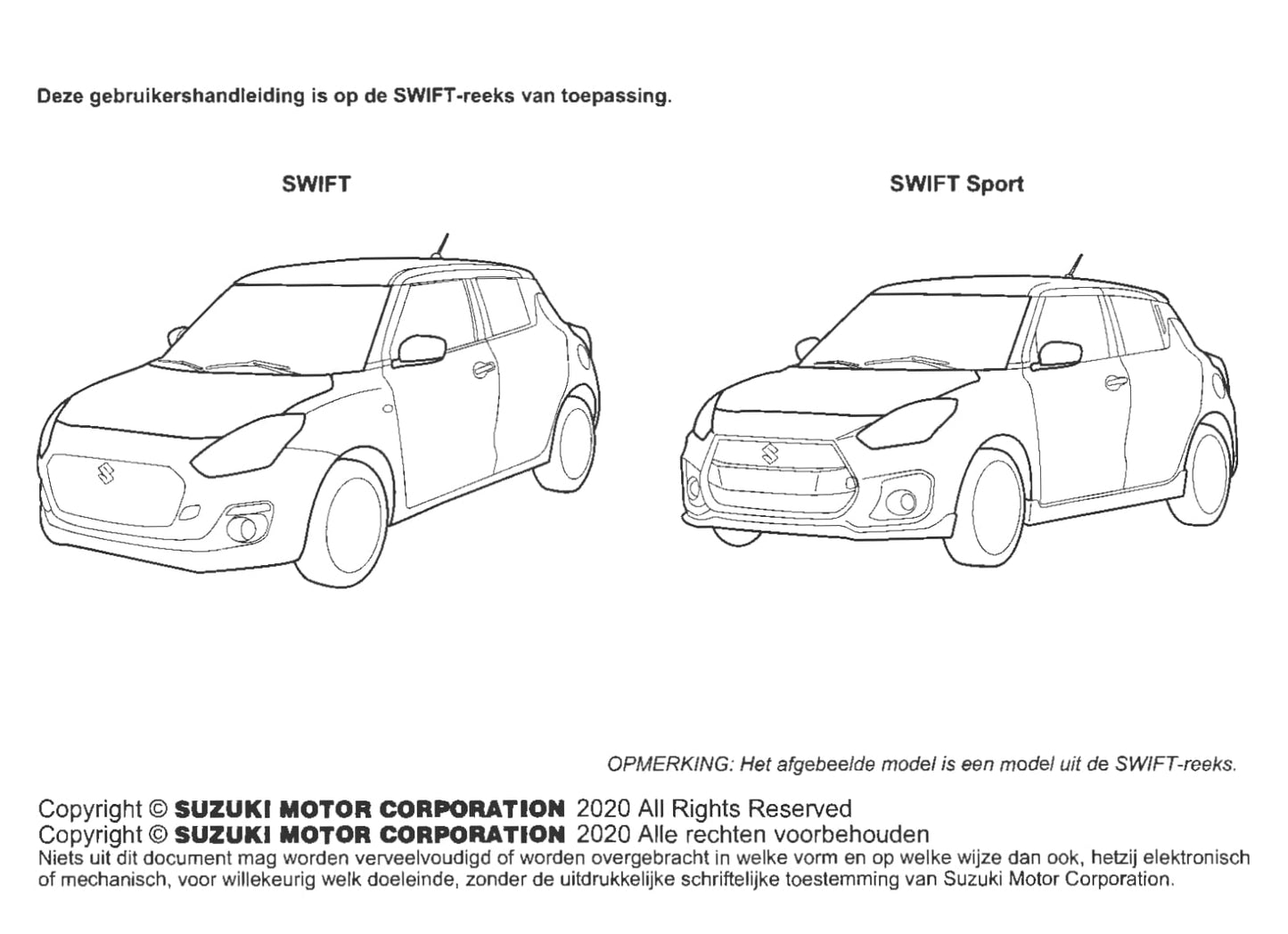 2020-2021 Suzuki Swift Owner's Manual | Dutch