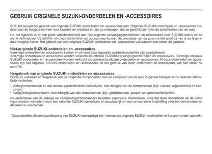 2020-2021 Suzuki Swift Owner's Manual | Dutch