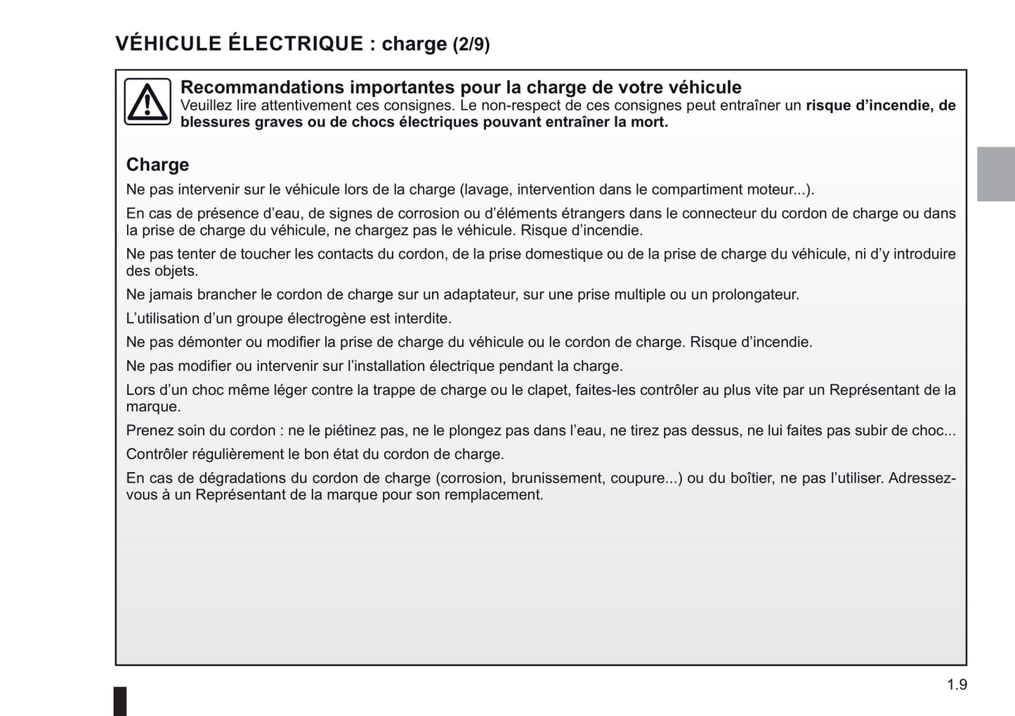 2018-2019 Renault Zoe Owner's Manual | French