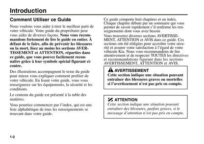 2006 Kia Rio Owner's Manual | French