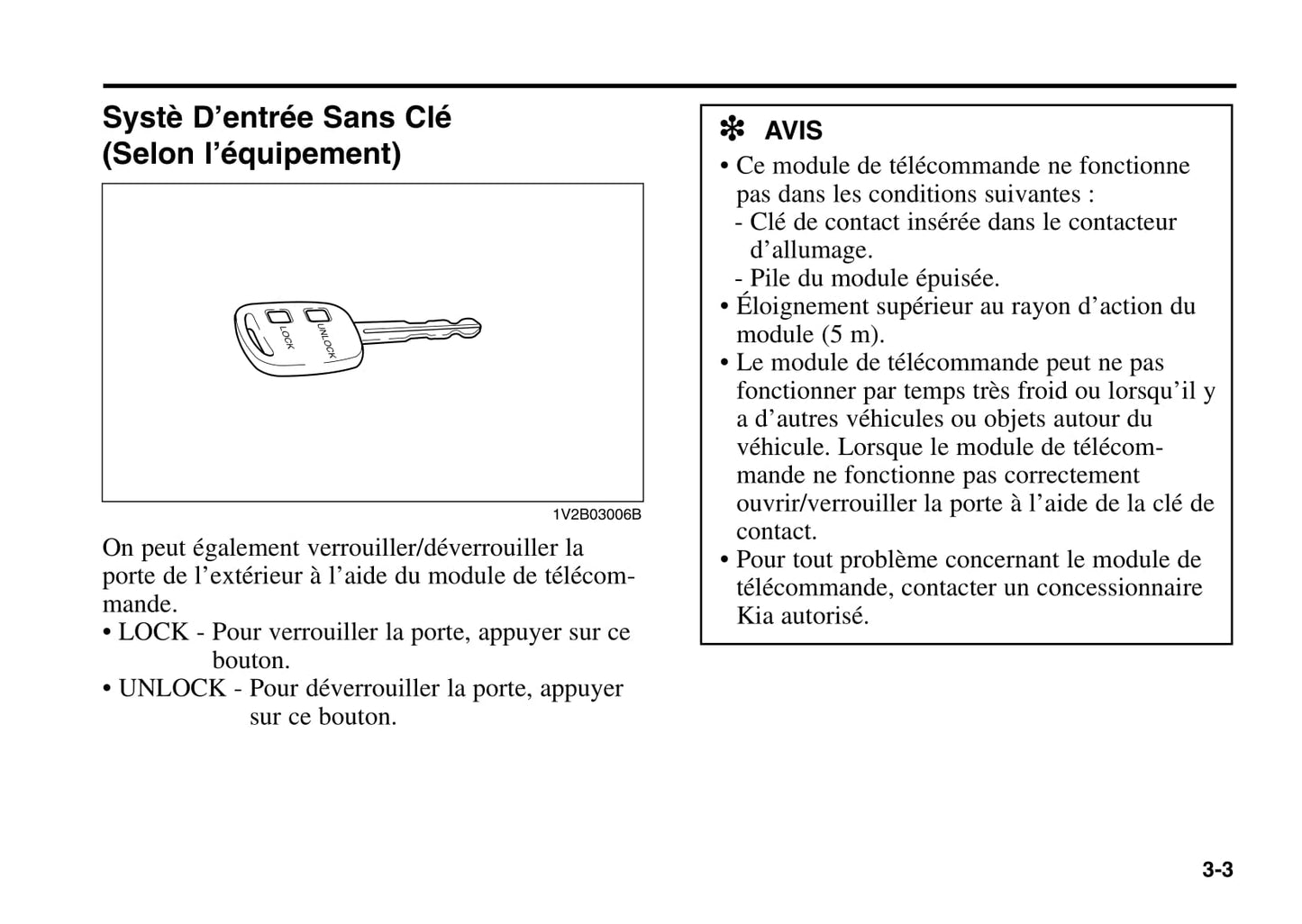 2006 Kia Rio Owner's Manual | French