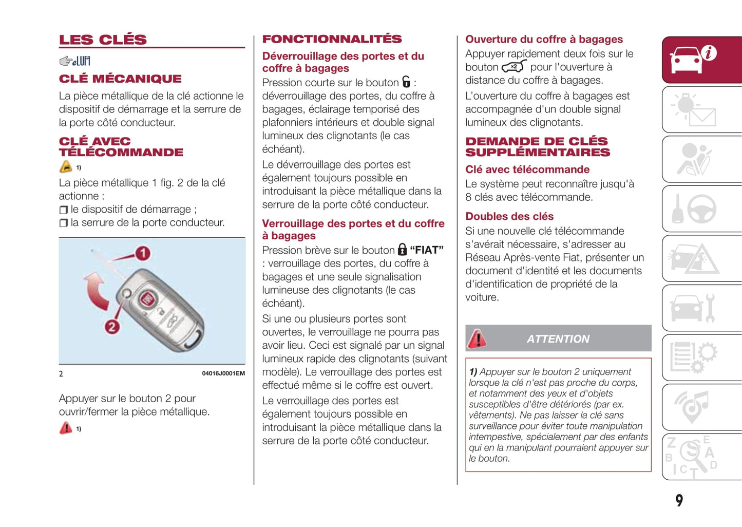 2017-2018 Fiat Tipo Manuel du propriétaire | Français