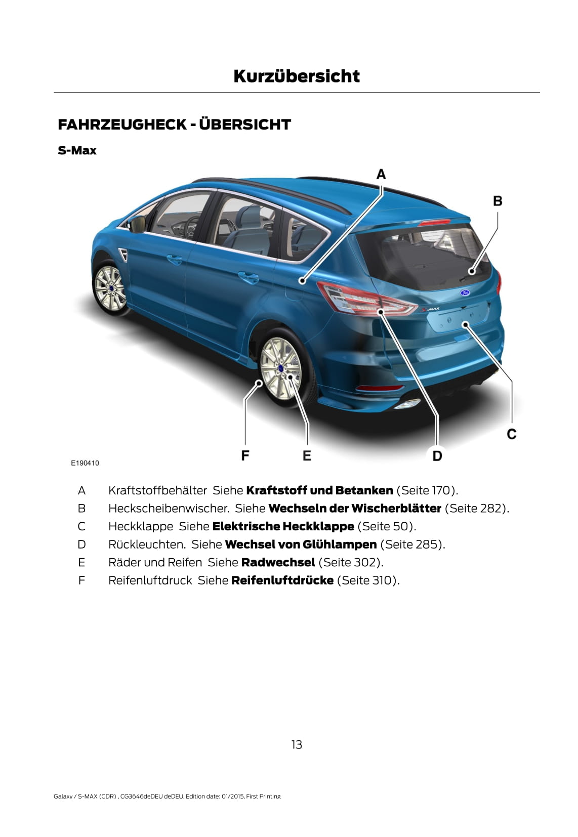 2015-2016 Ford Galaxy/S-Max Manuel du propriétaire | Allemand