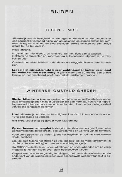 1997-1998 Citroën XM Owner's Manual | Dutch
