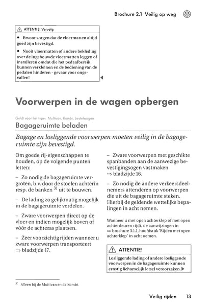 2003-2009 Volkswagen Multivan/Transporter Gebruikershandleiding | Nederlands