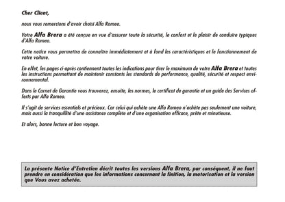 2006-2008 Alfa Romeo Brera Manuel du propriétaire | Français